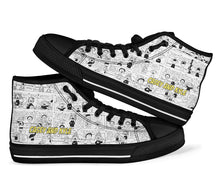 Load image into Gallery viewer, COMIC PANELS BLACK SOLE HIGH TOPS
