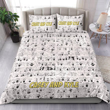 Load image into Gallery viewer, Casey and Kyle Comic Panel Bed Set (includes pillow cases and duvet cover)
