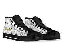 Load image into Gallery viewer, COMIC PANELS BLACK SOLE HIGH TOPS
