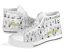Load image into Gallery viewer, COMIC PANELS WHITE SOLE HIGH TOPS
